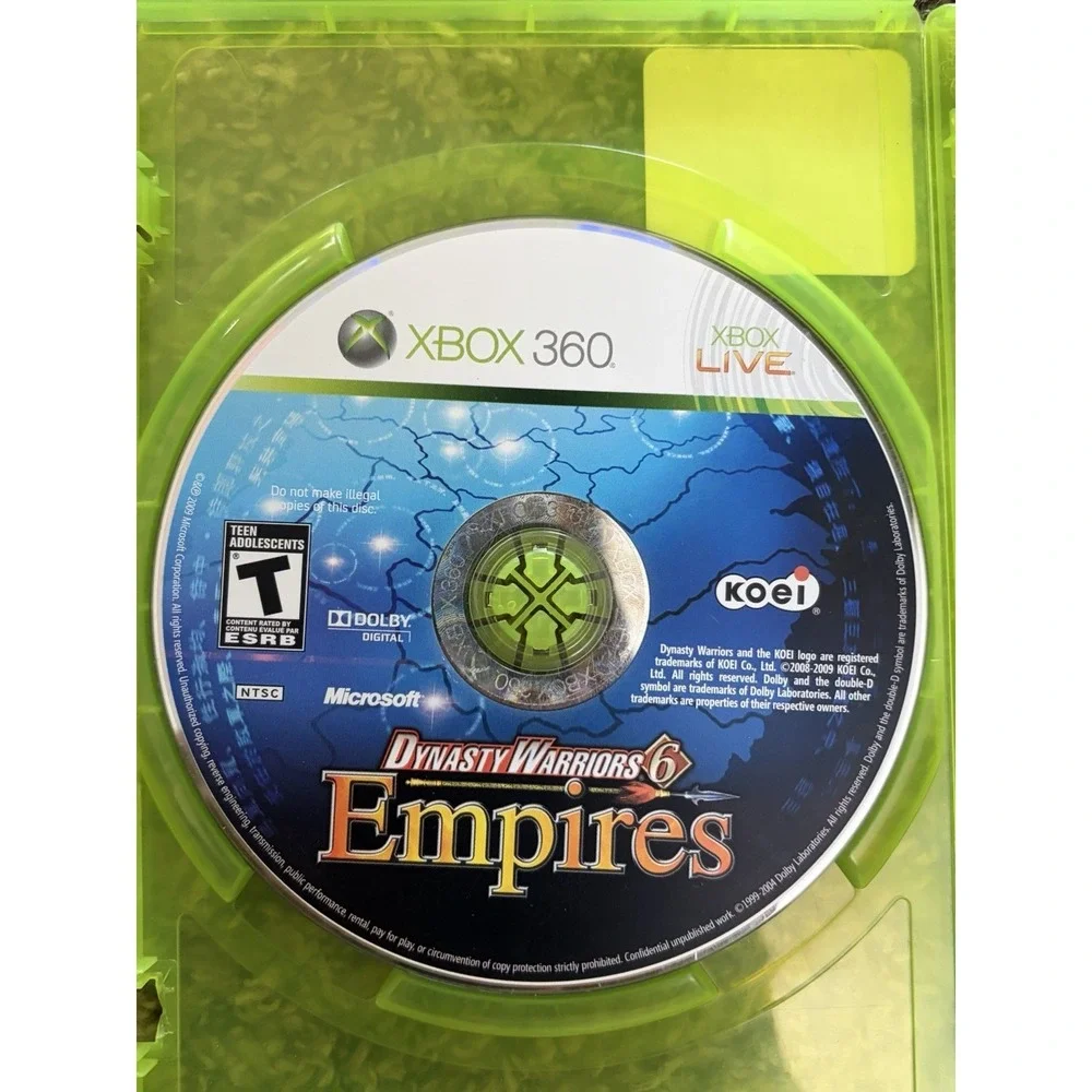 Dynasty Warriors 6 Empires - Microsoft Xbox 360 Disc Only Tested Working
